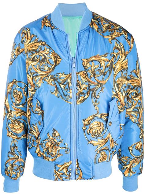 bomberjacke versace blau|farfetch versace bomber.